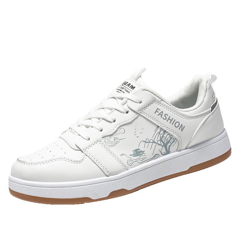 

Мужские дышащие кроссовки, повседневные белые туфли, модная спортивная обувь, легкая спортивная обувь 44 белый