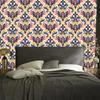 Baroque Damask Wallpaper Cream and Blue for Living Room and Bedroom 50x1000