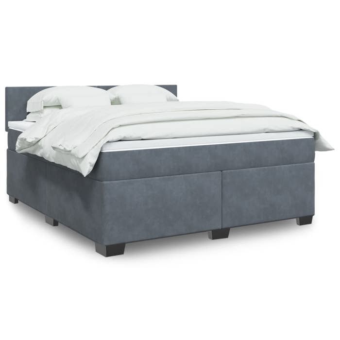 VidaXL Sommier à lattes de lit et matelas Gris foncé 180x200cm Velours 3288673