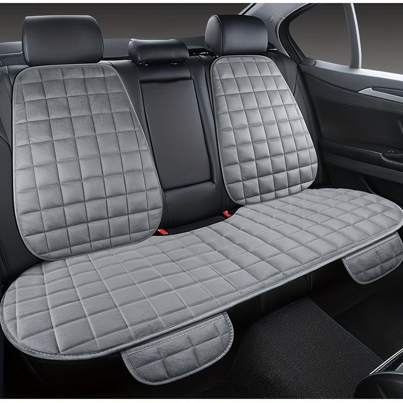 Plush Rear Seat Cushion with Backrest - Breathable, Protective Pad for Vehicle Interiors, Soft Quilted Design, Hand Washable, Fits Most Autos