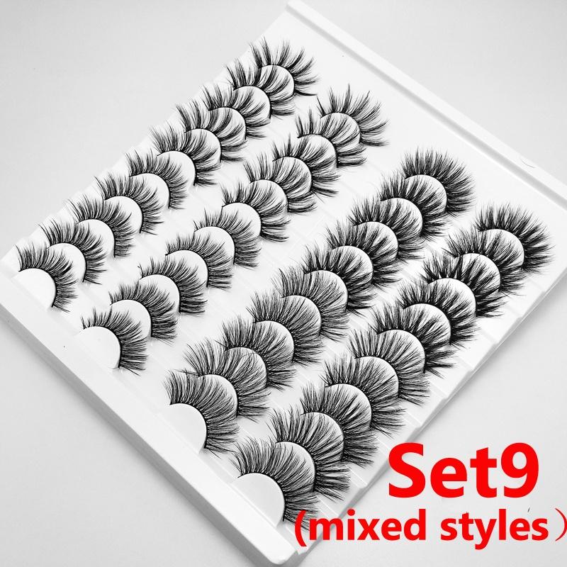 8/20 párov 15-20 mm prírodné 3D umelé mihalnice Makeup Kit Mink Lashes Predlžovanie norkových mihalníc