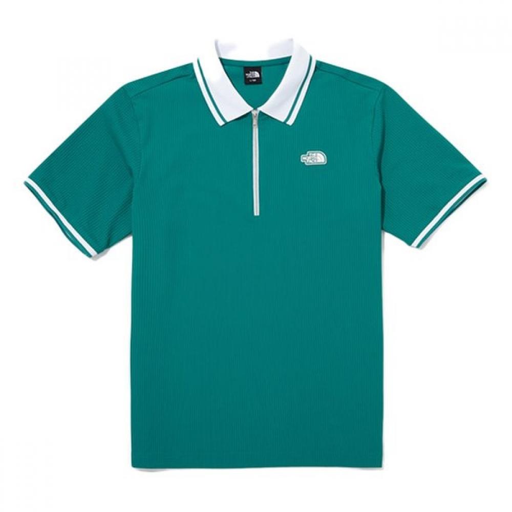The North Face Men S Ice Field Short Sleeve Zip Polo Gre Nt7pq07c