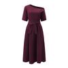 Elegant Women's Fashion Green Diagonal Neck Middle Sleeve Casual Dress Women's Casual Retro Long Dress