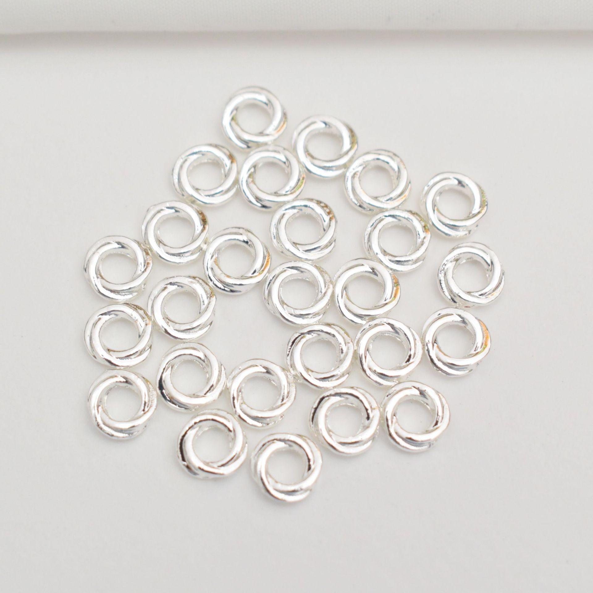 

100 шт. 14-каратного золота скрученная закрытая проставка, круглая проставка скрученная бижутерия аксессуары сделай сам ручная работа большой проставка с отверстием для бусин R37 6mm