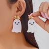 Acrylic Geometric Ghost Dangle Earrings With Electroplated Finish For Stylish Women