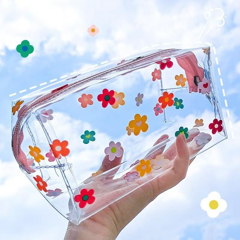 

Ins Style, Transparent PVC Makeup Bag, Large Capacity, Portable, Travel Printed Makeup Bag, Toiletry Bag, Sweet Storage Bag авокадо