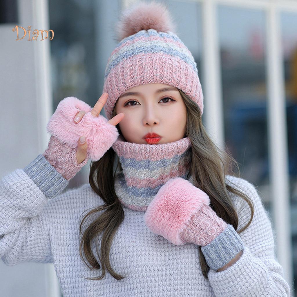 Buy CMW Hat Scarf Gloves Knitted Warm 