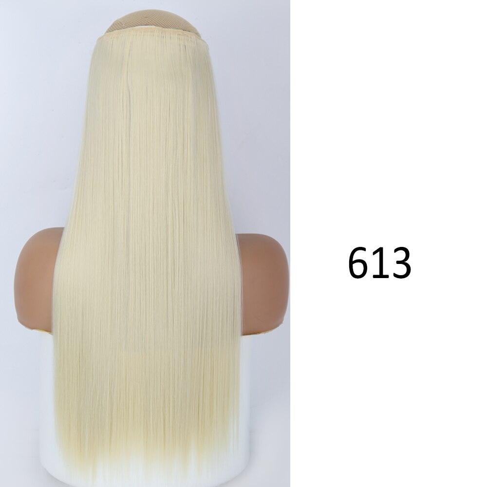 

MISSQUEEN женские длинные прямые волнистые невидимые наращивание волос без зажимов синтетическое волокно длинные повседневные невидимые шиньон 55 CM