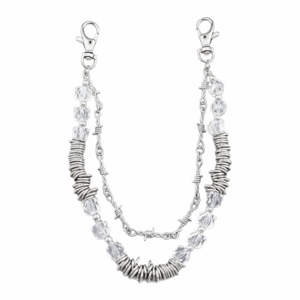 Punk Trousers Chain Hip Hop Jeans Keyring Keychain Fashion Multi-layer Key Chains  For Women Man