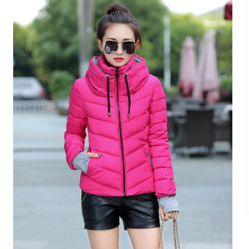 

Пуховик женский короткий зимний с капюшоном модный приталенный женский пуховик XL розы красного