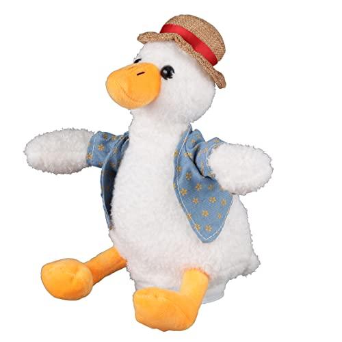 Kiyoraka OK-A01 "Flapping Duck" - A Cute Plush Toy That Repeats What You Say and Shakes Its Head, White
