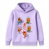 Kids Boys Girls Cartoon Cats Print Hoodie Casual Long Sleeve Pullover Sweatshirt for Daily Holiday Wear