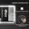 Bathroom mirror Bluetooth with LED lighting 50 x 70 cm, illuminated wall mirror with clock, anti-fog, silver