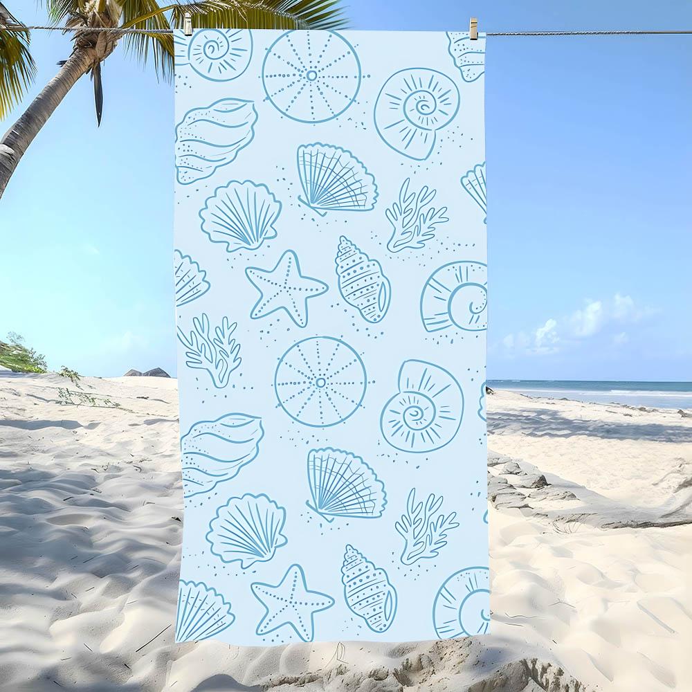 Shell Towel Beach Towel Oversized Super Absorbent Soft Swim Beachtowels For Men, Women
