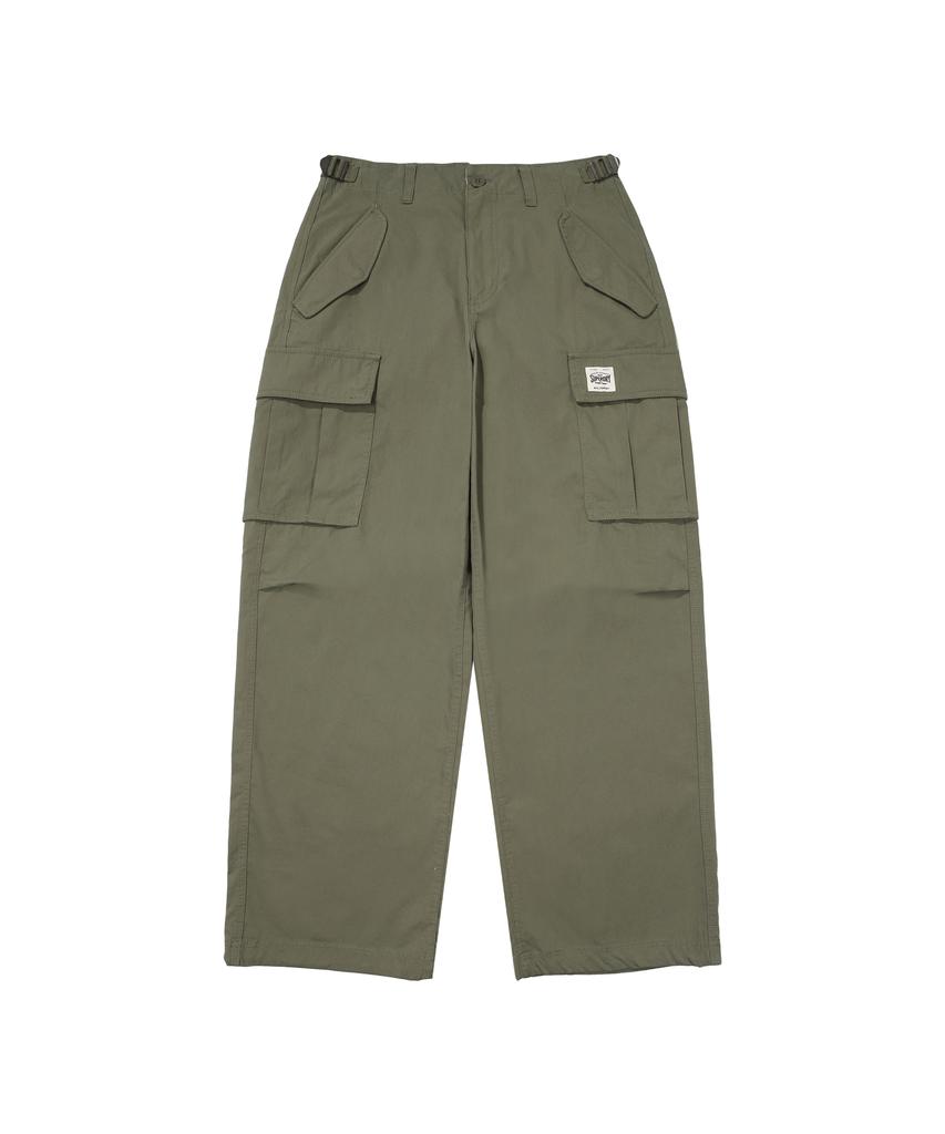 Syupeodeulai W Wide Cotton Cargo Pants Khaki