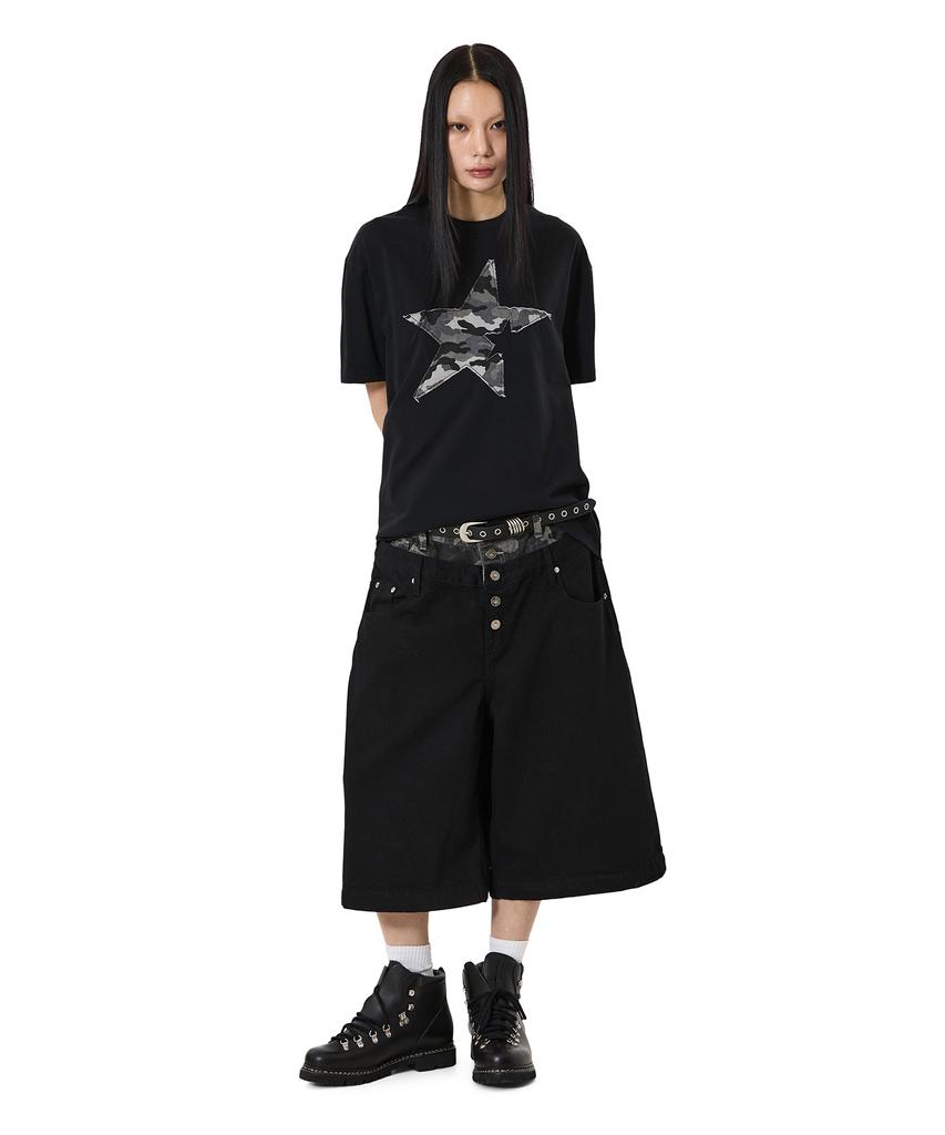 Opeunyadeu(Owai) Camo Star Patch Tee - Black