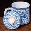 Blue and White Ceramic Tea Infuser Mug