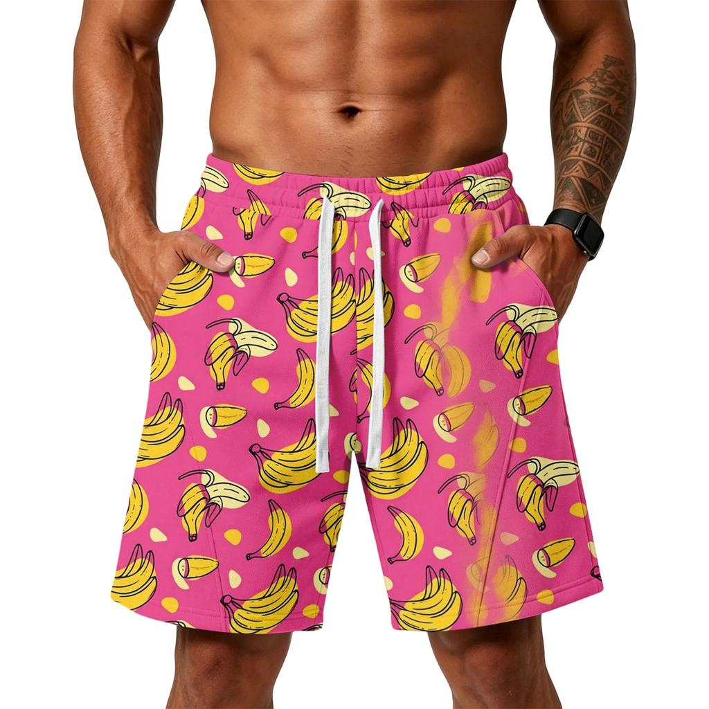 Men's Layer Casual Shorts, Lightweight Athletic Gym Shorts with Pockets, for Workout Beach and Lounging