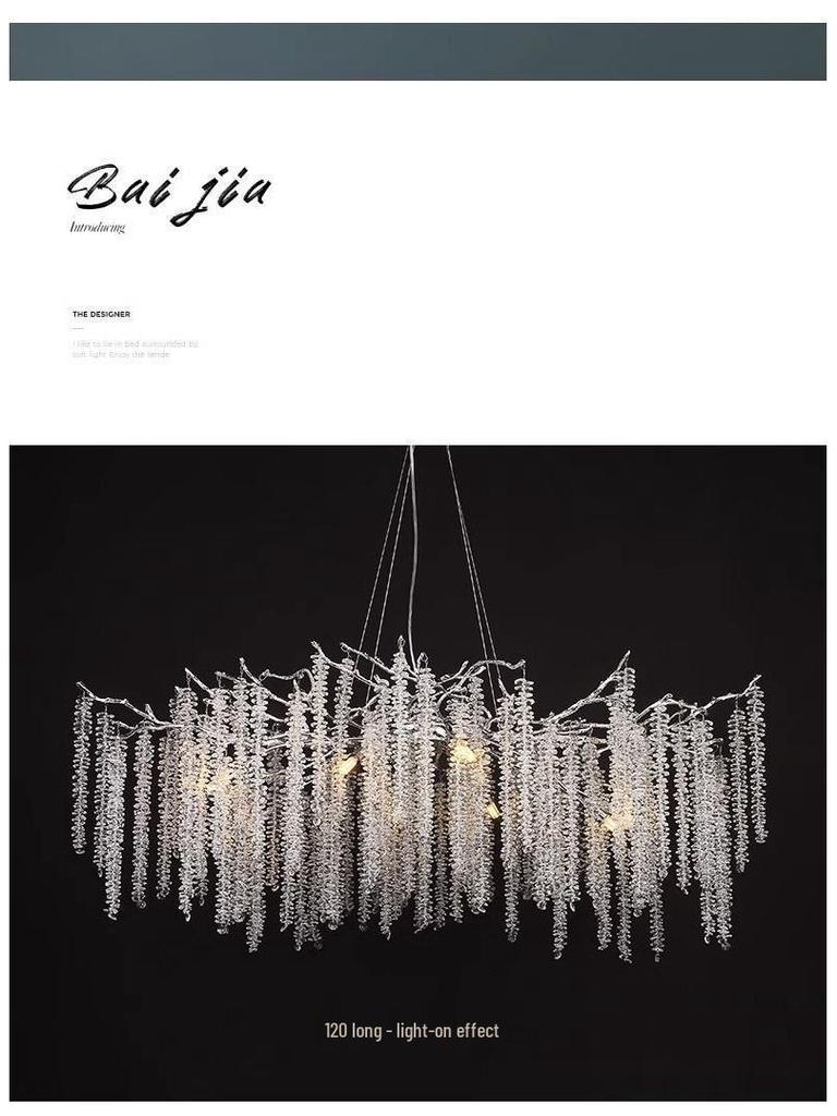 Elegant Crystal Branch Chandelier for Living Room or French Restaurant