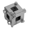 Car Rear Disc Brake Piston Retractor Tool Wind Back Cube Calliper Adaptor Silver