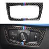 Autocollant de cadre de bouton de commutation de phare de voiture en Fiber de carbone, autocollant de garniture de couverture pour BMW série 3 4 3GT F30 F31 F32 F34 13-18