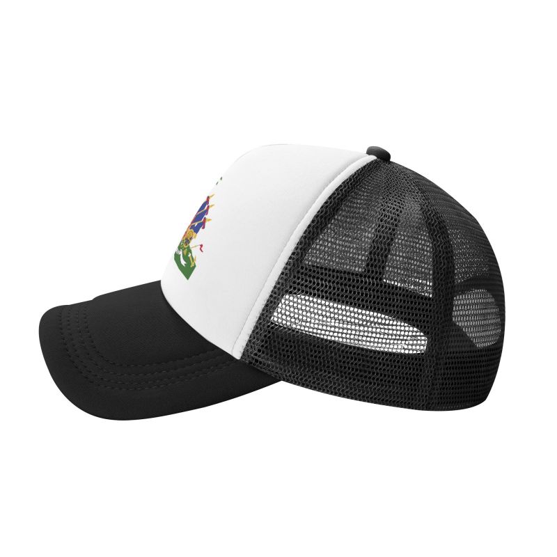 Haitian Flag Printed Mesh Baseball Cap Unisex Adjustable Snapback Hat Summer Breathable Casual Sun Visor Hats Trucker Hat