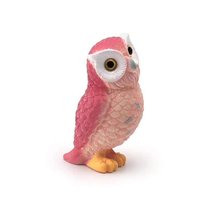 Miniature Cartoon Simulation Owl Figurine Realistic Resin Bird Decoration Cute Kawaii Collectible Home Desktop Figurines