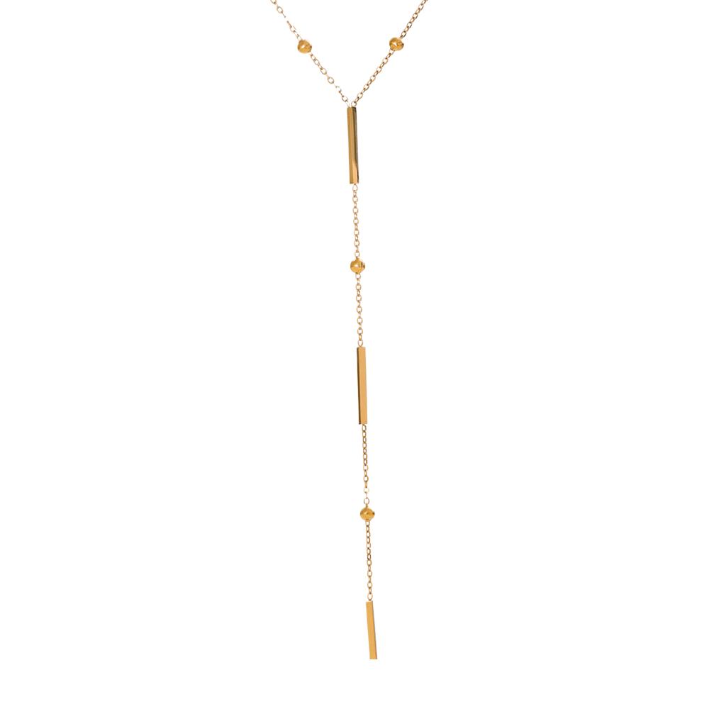 

Yhpup Thin Chic 316L Stainless Steel Long Chain Exquisite Necklace for Women Waterproof Daily Jewelry Bijoux Gift