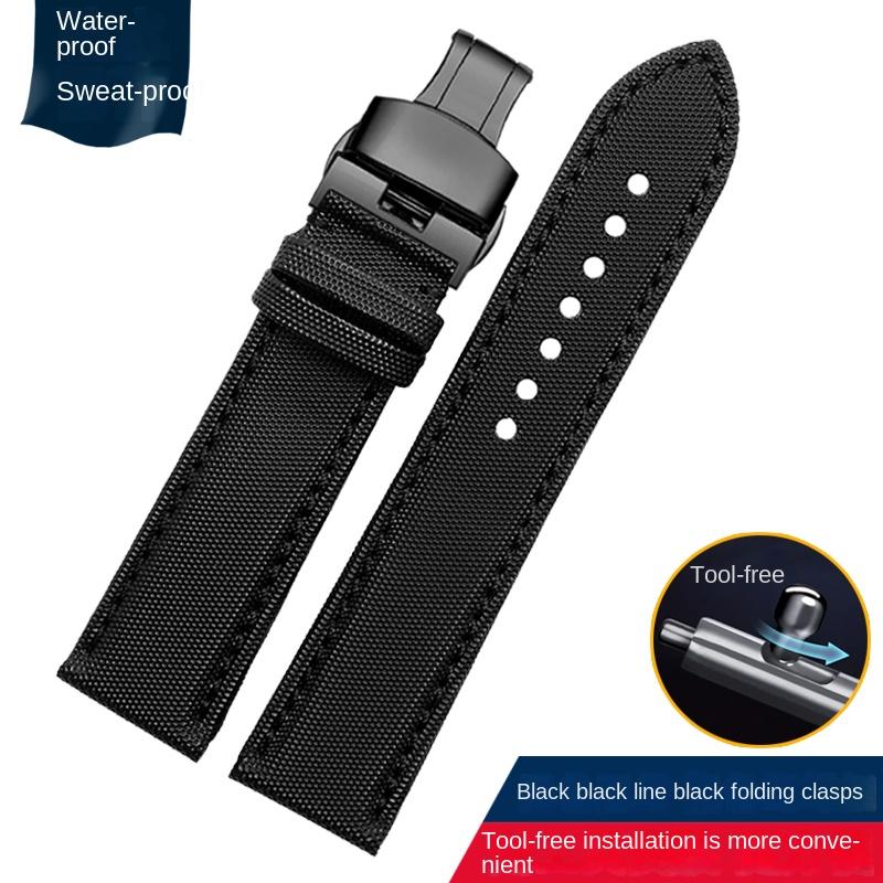 Schnellwechsel-Uhrenarmband Für MIDO Helmsman commander omega Tag Heuer Nylon Canvas Leder Wasserdicht Herren-Uhrenarmband 20mm 22mm