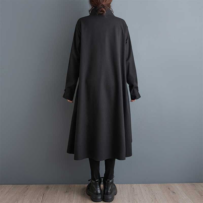 Palton de lână de iarnă pentru femei, modă, damă, mediu lung, slim, mărime mare, mânecă lungă, jachetă de lână rezistentă la vânt, femei