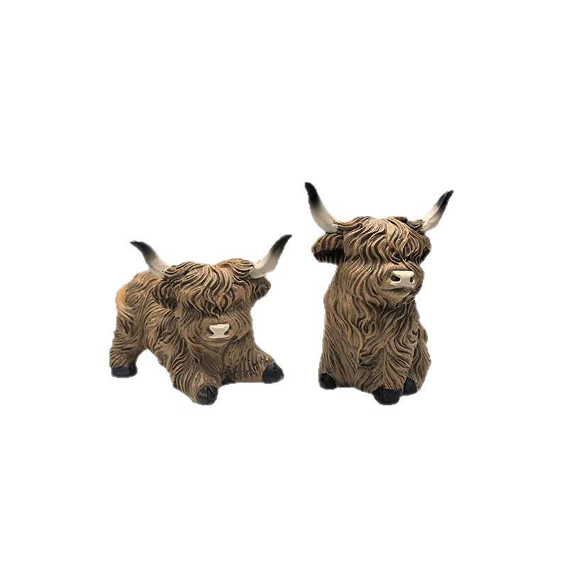 Creative Yak Resin Figurine Ornament for Home Decoration