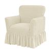 Bubble Grid Club Chair Cover Elastic Tub Sofa Covers with Skirt Hem Single Armchair Slipcovers for Living Room Bar Counter Hotel