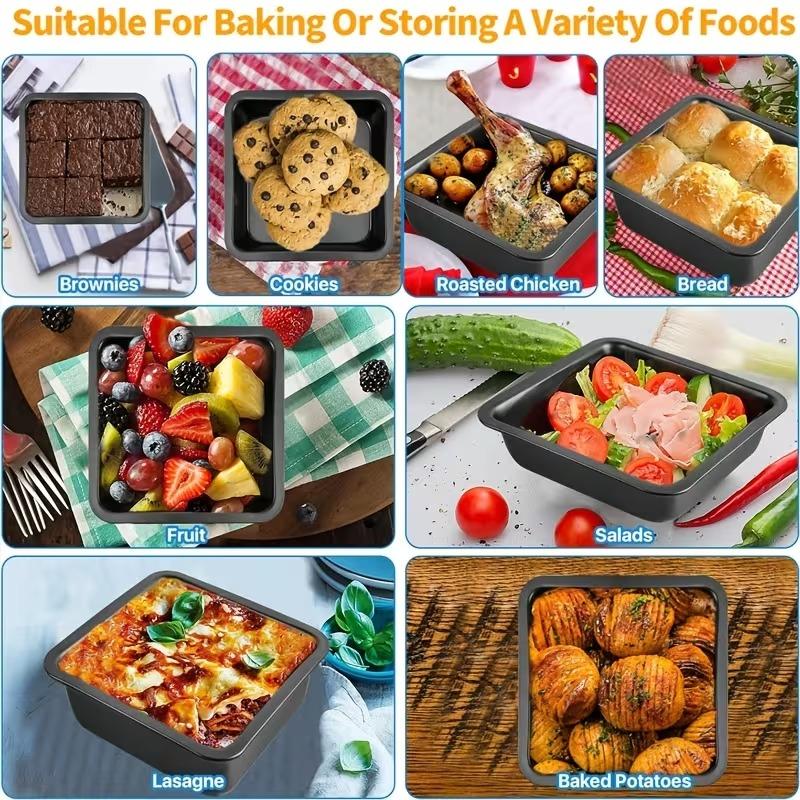 3Pcs Carbon Steel Baking Pan Set Non-Stick Cookie Cake Sheet for Bread Pastries Pie Crusts Home Easy Clean Oven Accessories