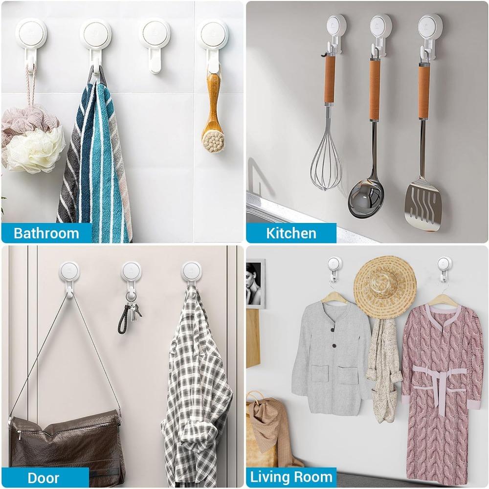 Suction Cup Hooks Powerful Vacuum Waterproof Suction Hook Hanger Bathroom Kitchen Towel Wall Hook Storage Holder