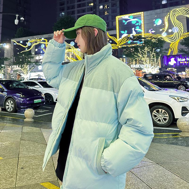 Padded clothes men's winter windproof corduroy padded clothes couple women's thickened padded jacket jacket stand-up collar to keep warm