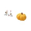 Elephant Family Sculptures And Pumpkin Pillows Decorative Animal Statues Stuffed Cushion