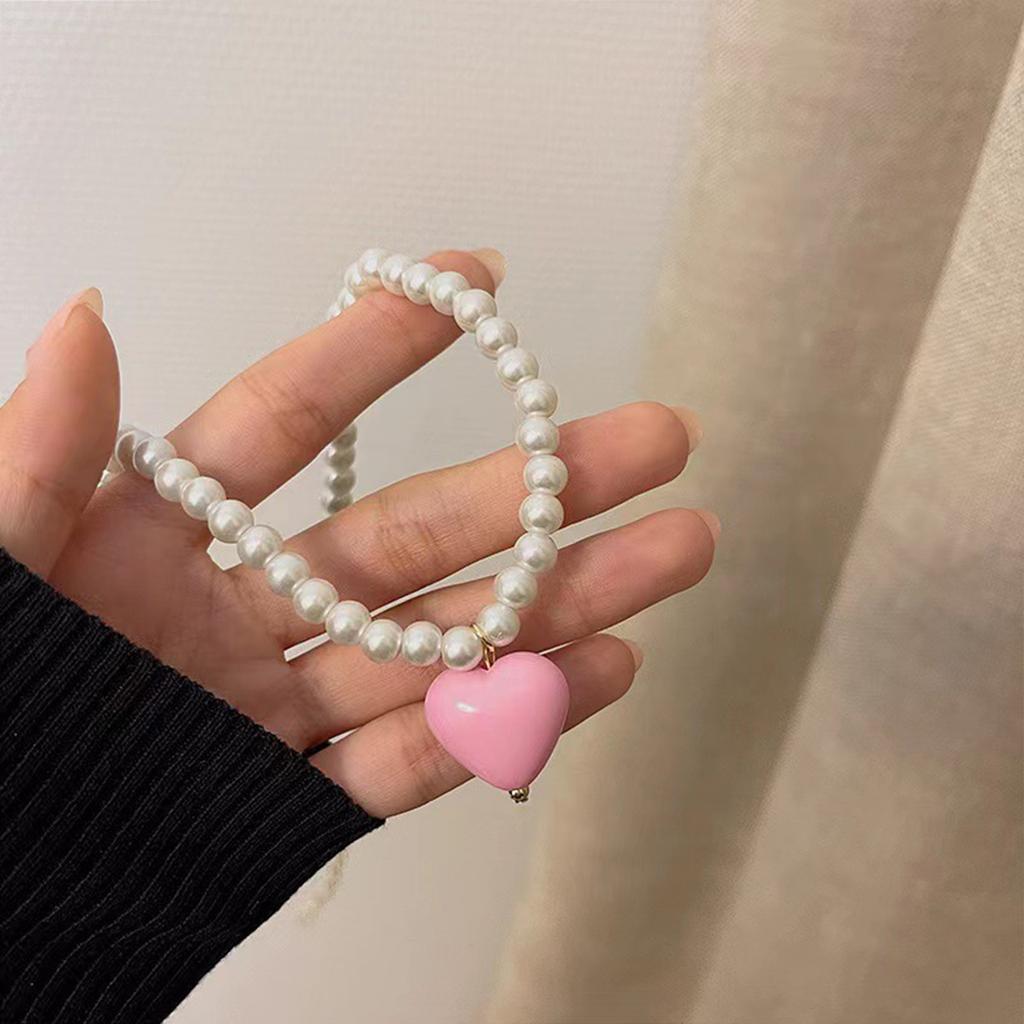 Heart Pearl Necklace Women Collarbone Chain Temperament Jewelry Wedding Gift