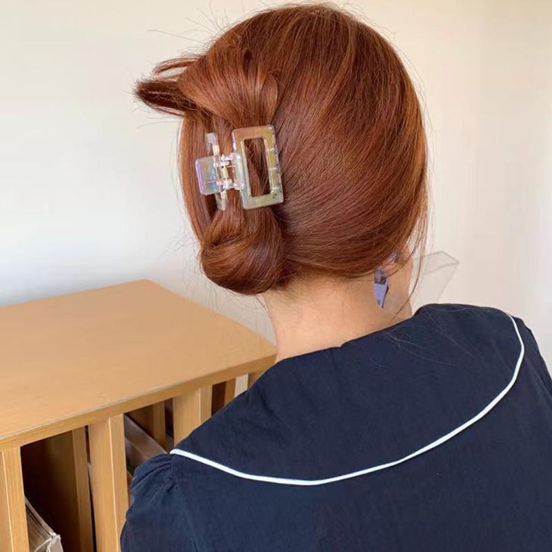 Korean Elegant Colorful Grab Hair Claws Female Large Shark Clip Hairpins for Women Headwear Party Ponytail Hair Clip Accessories