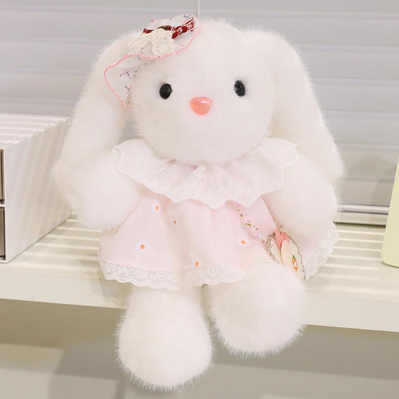 Plüsch-Hasenpuppe mit Kleid Weiche Baumwollfüllung für Kinder und Teenager Geschenk