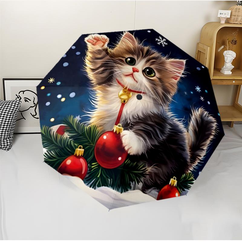 Chrismas Fashionable Automatic Opening/Closing Folding Umbrella. Portable and Foldable, Ideal for Gift, Travel, and Daily Use.