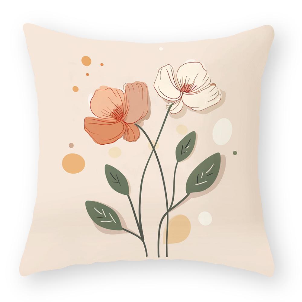 New Flower Series Pillowcases Simple Sofa Decorative Pillows Car Seat Cushions