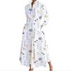 Fashion Elegant Long Sleeved Loose Dress Women Spring Autumn New V-neck Casual Simple Female A-line Printed Dresses Women's Clothing