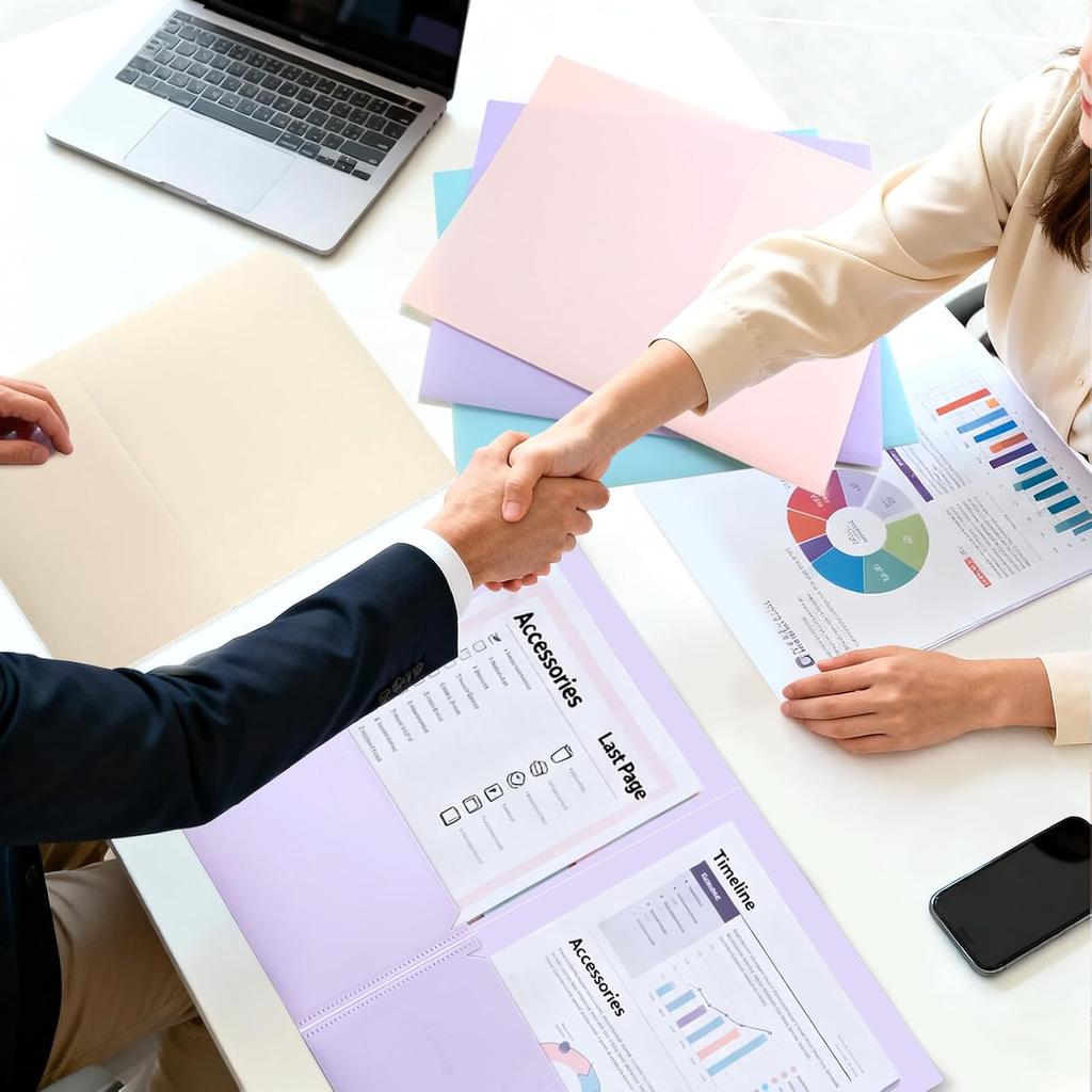 Heavy Duty Plastic Folders with 2 Pockets (7 Pack),Fit Letter Size Paper, Assorted Colors for School,Office and Home