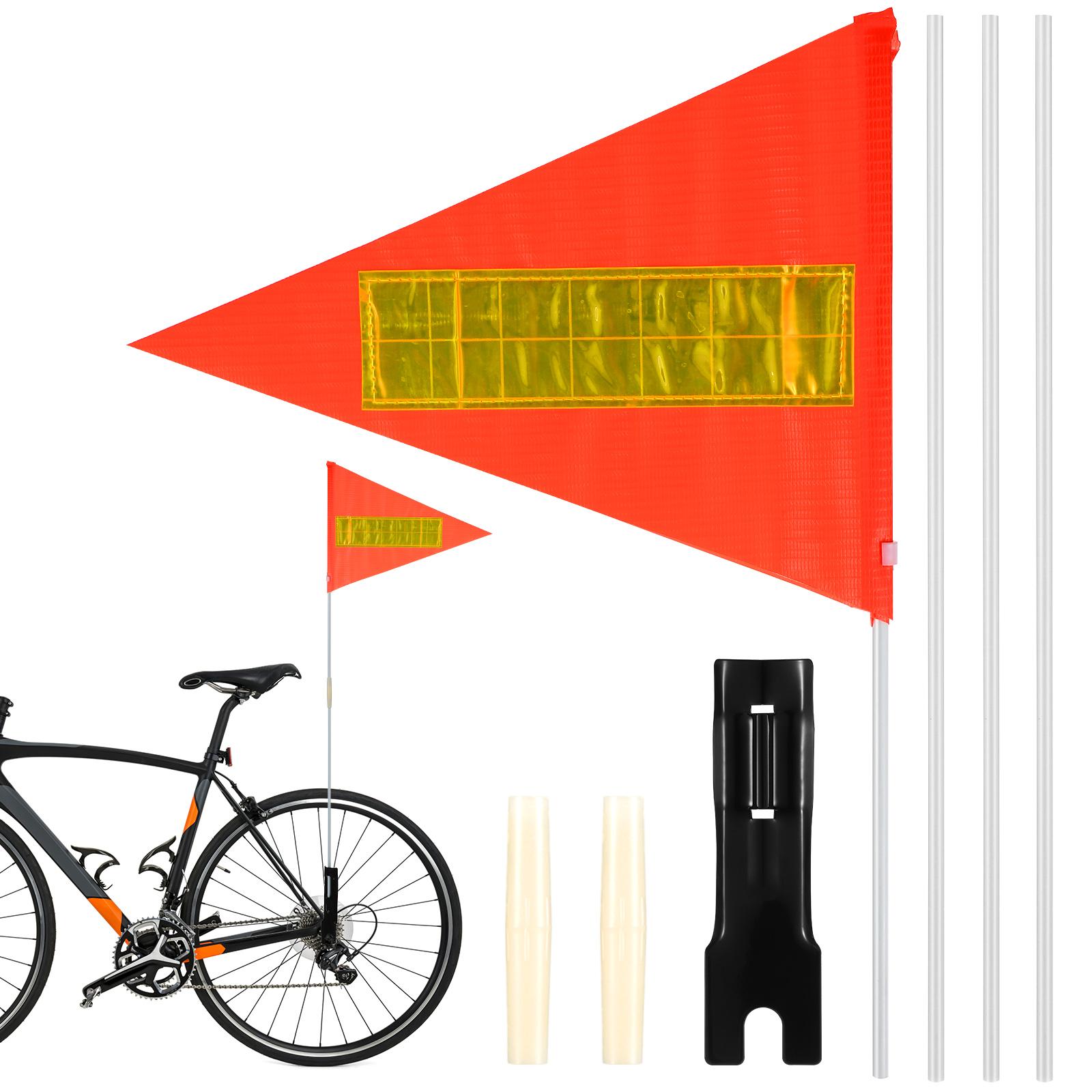 

1 set Reflective Warning Flag Bicycle Safety Advertising Bicycles Decor Flags Bike Porch For Car Outdoor PVC Material High 39.00X28.00X1.00CM
