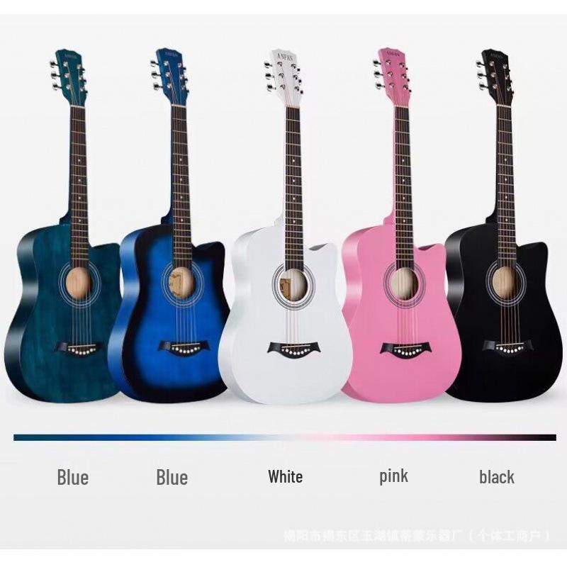 Začátečnická lidová kytara - Velké množství lípového dřeva Cvičný nástroj