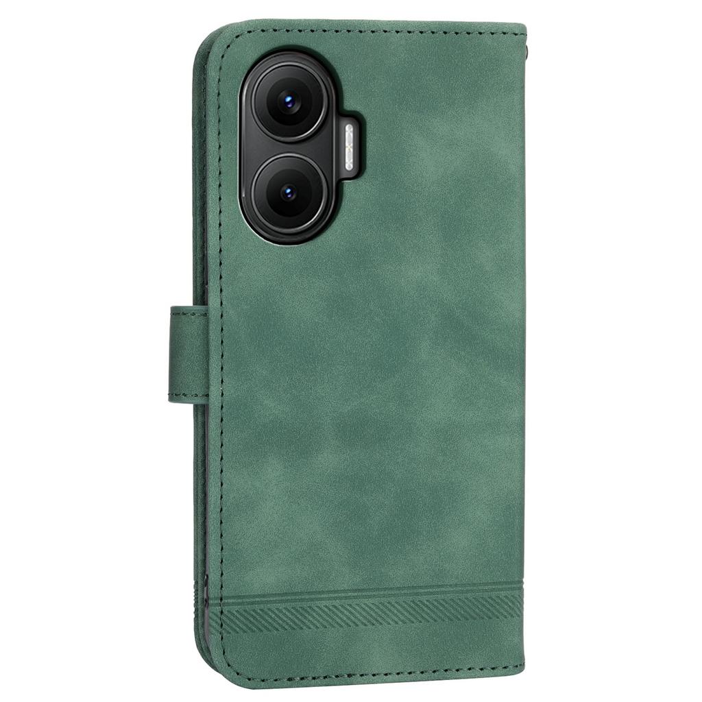 DIERFENG DF-03 For Xiaomi Poco F7 5G/Redmi Turbo 4 Pro 5G Case Lines Imprint Wallet Leather Phone Cover
