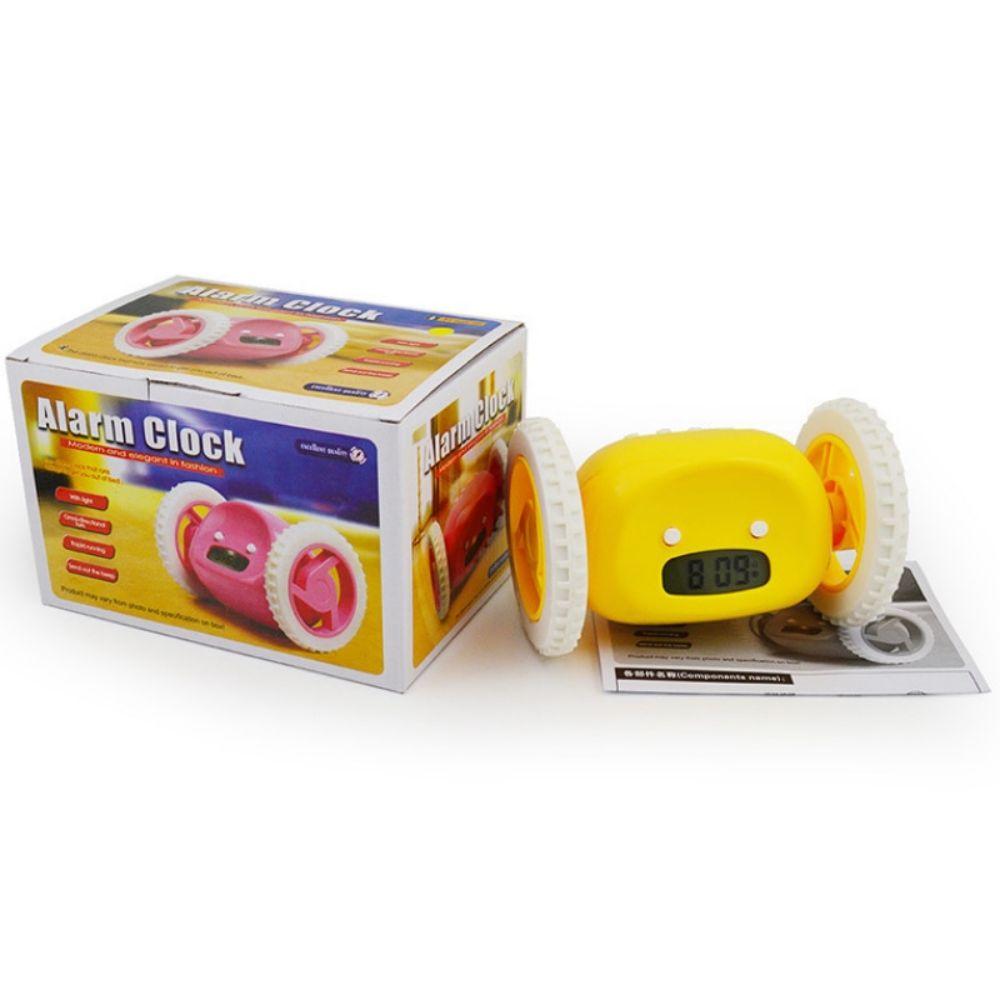 Lazy Alarm Clock Snooze Mobile Wheel Escape Electronic Alarm Clocks Home Decoration Mini Digital Ornament Quartz Clock