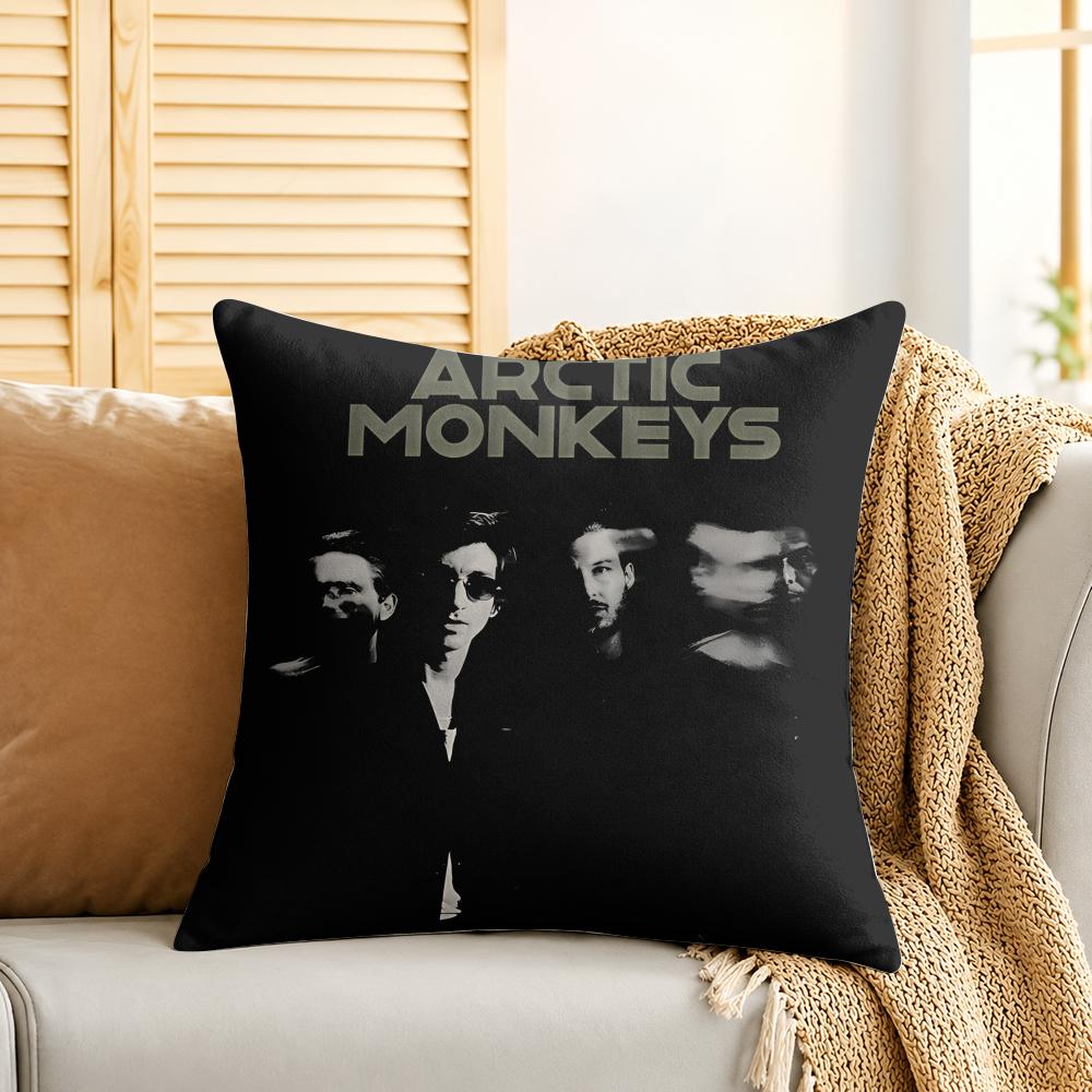 AArctic Monkeys Band Cool Cushion Cover Silky Short Plush Invisible Zipper Dustproof Sofa Pillow Case For Home Decor