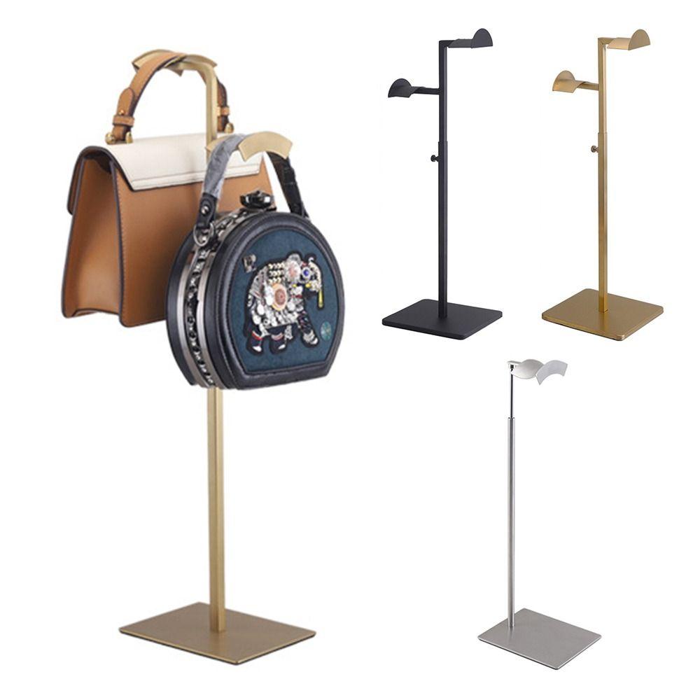 High Quality Stainless Steel Bag Show Shelf Adjustable Gold Silver Metal Display Risers Wallet Holder Stand Tie and scarf Hanger