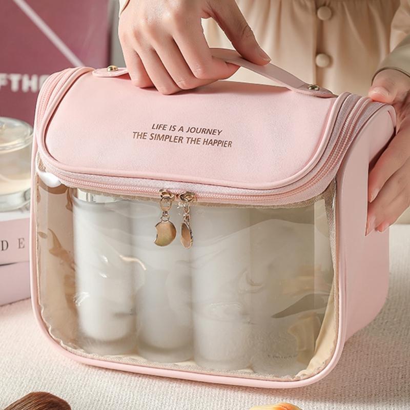 Large Capacity Cosmetic Bags Portable Clear Wash Bag Makeup Bags Travel Toiletry Organizer Storage Pouch for Women Girls